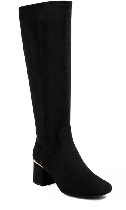 Jones New York Shoes - Jones New York Boots Women's Size 8.5 Black Durana Knee High Heel Zip Suede New